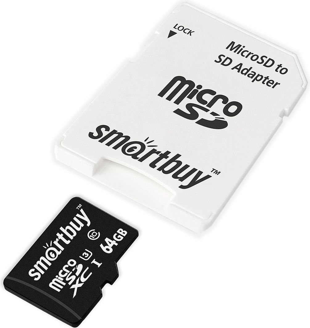 КартапамятиmicroSDXCSmartbuy64GBClass10PROU3R/W:95/60MB/s(садаптеромSD)