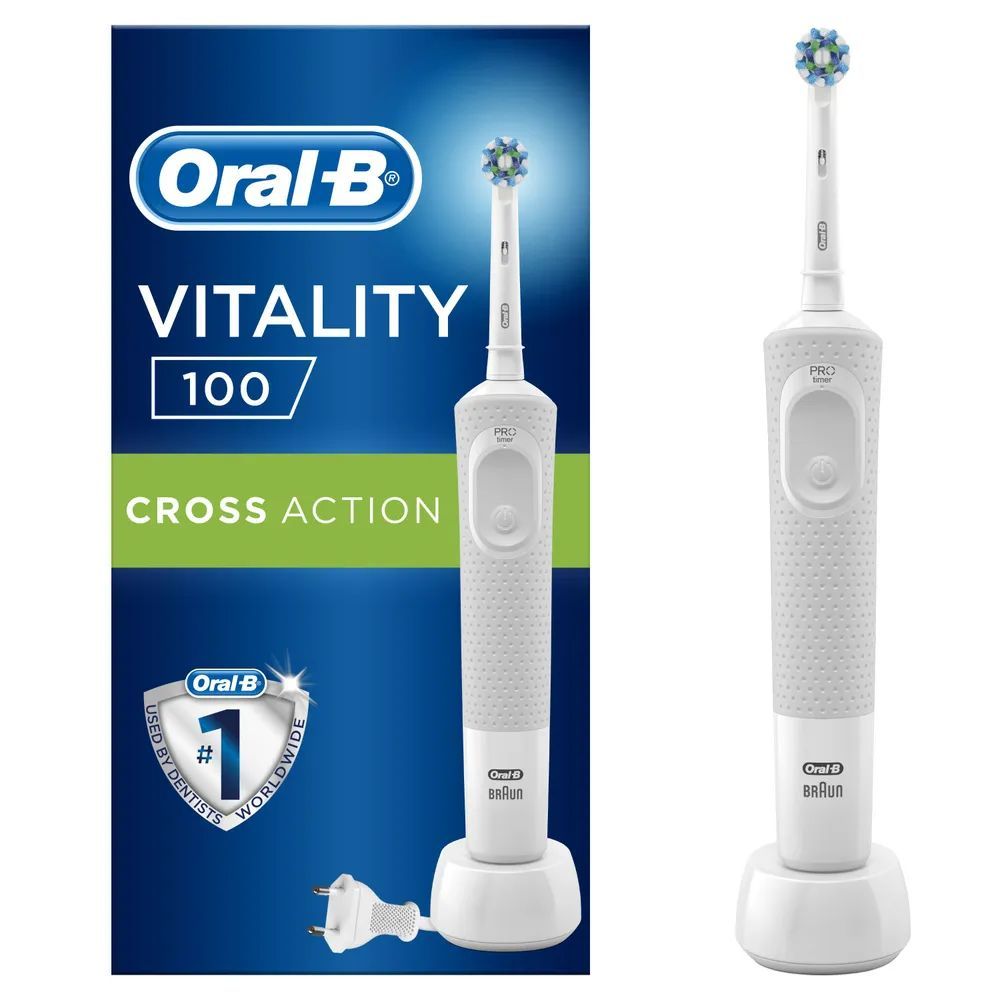 Электрическая зубная щетка Oral-B Vitality D100, Белая