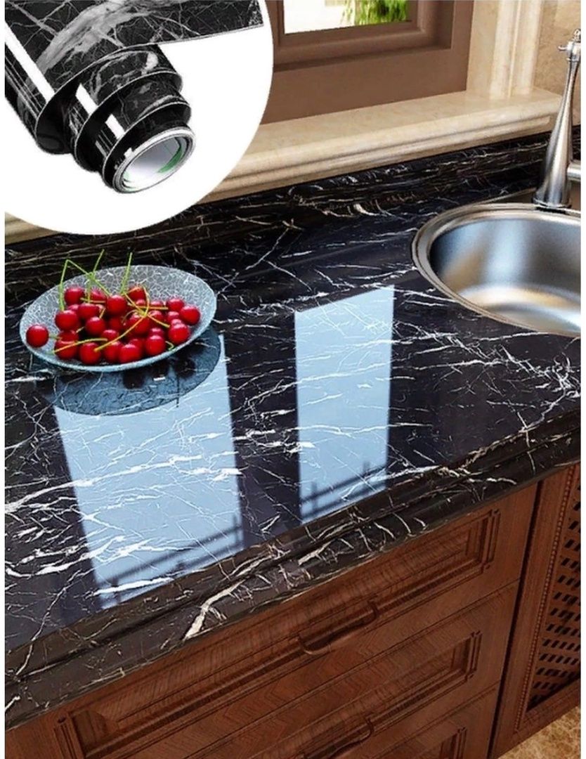 Cамоклеящаяся плёнка (рулон) имитирующая структуру мрамора, предназначена д...