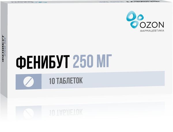 Фенибут, таблетки 250 мг, 10 штук — купить в интернет-аптеке OZON ...
