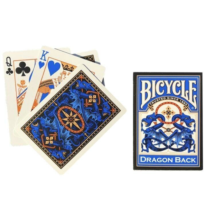 Карты игральные 54 шт. Bicycle Dragon Blue покерные, с пластиковым покрытием