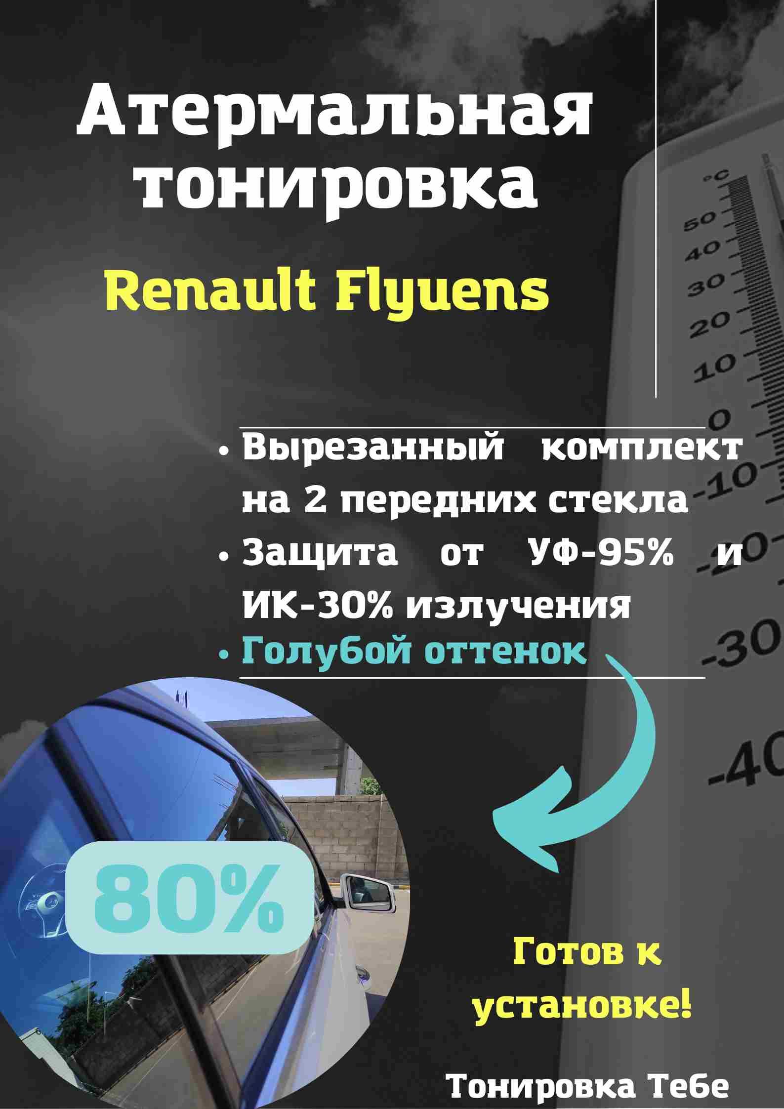 Пленка тонировочная, 80%, 60x100 см купить по выгодной цене в  интернет-магазине OZON (846575074)