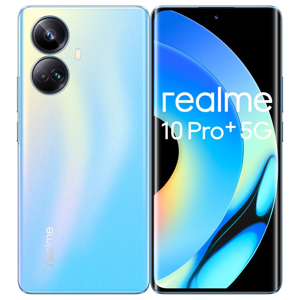 realme Смартфон Realme 10 Pro+ усификация (Гугль)Изогнутый экран, NFC 8/128  ГБ, синий