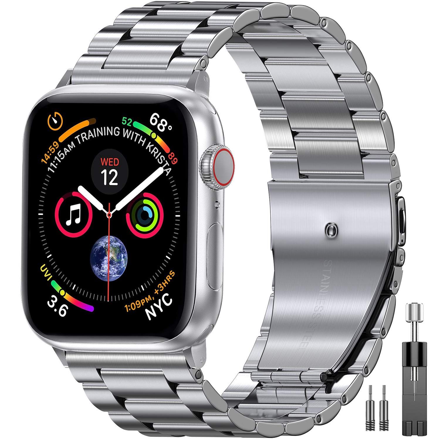 МеталлическийремешокдляAppleWatch42-44-45мм41-40-38mm/БраслетблочныйдлячасовAppleWatch/РемешокдляумныхчасовЭпплВотч,series8-1SE