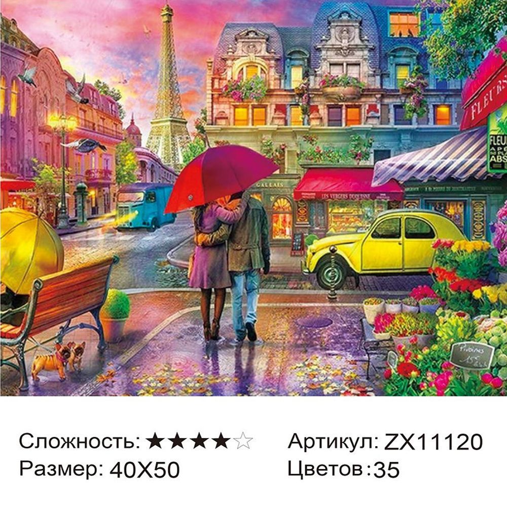 Картина по номерам прогулка по Парижу