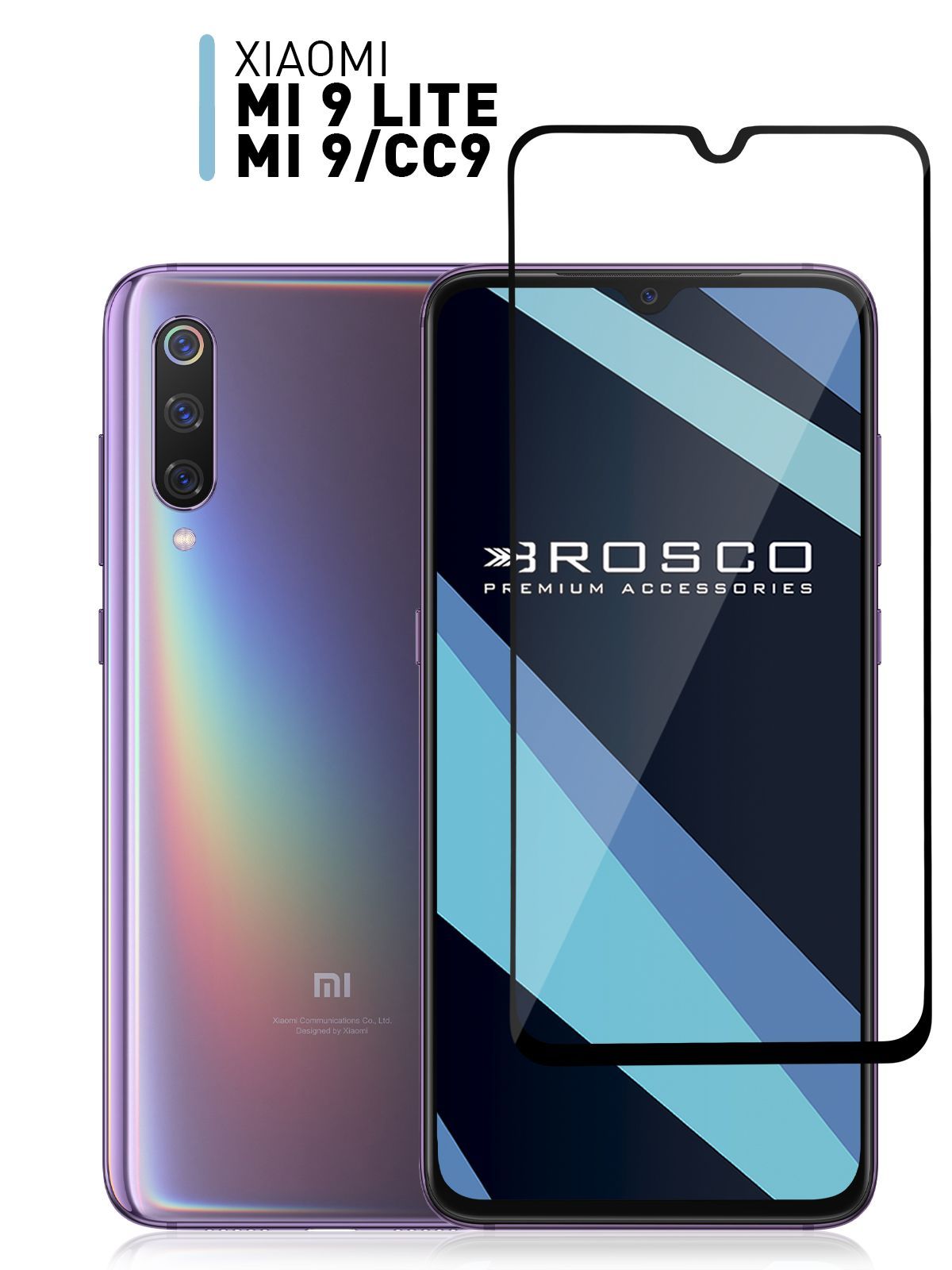 Защитное стекло для Xiaomi Mi 9, Mi 9 Lite и Mi CC9 (Сяоми Ми 9, Ми 9 Лайт  и Ми СС9) с олеофобным покрытием, ROSCO - купить с доставкой по выгодным  ценам в интернет-магазине OZON (180354596)