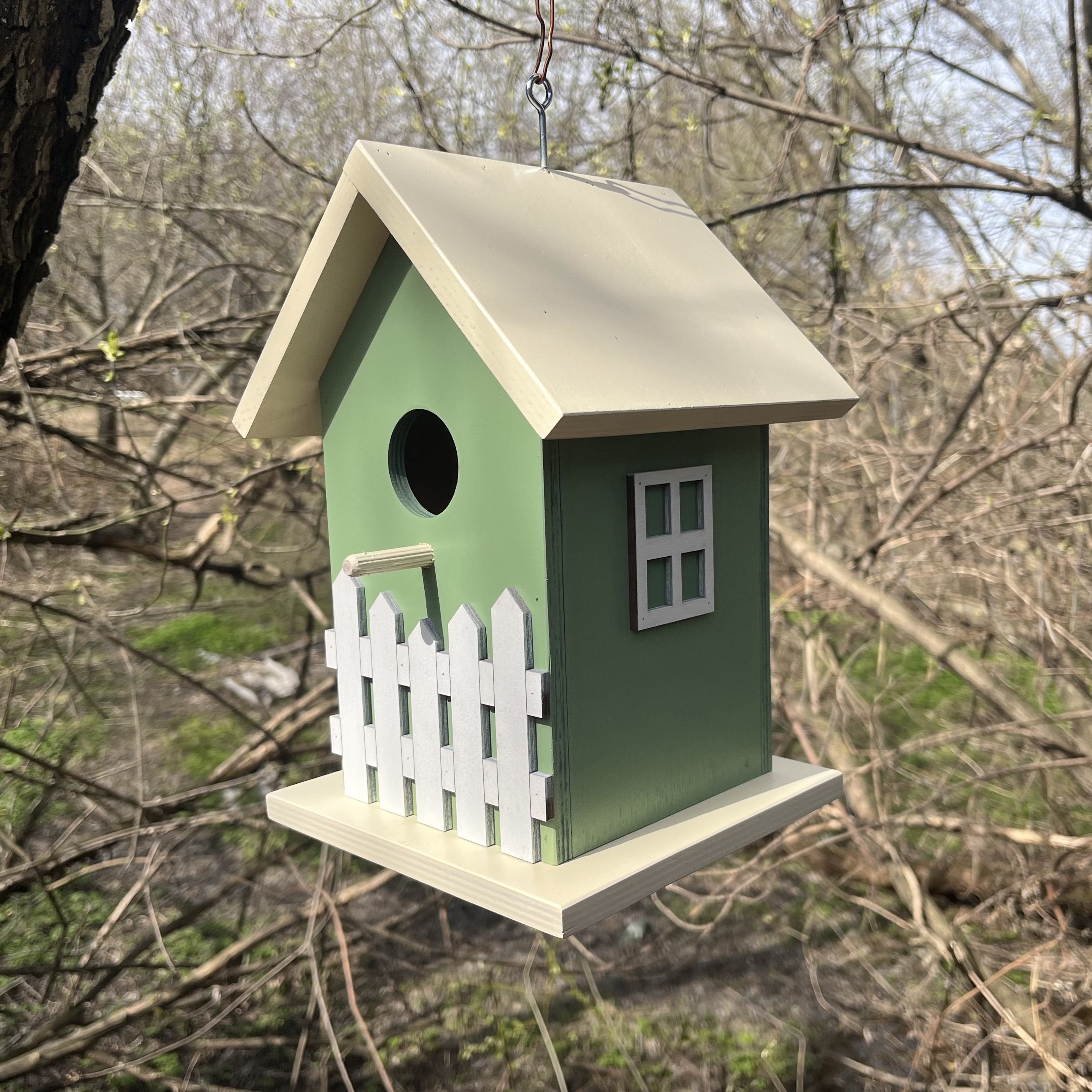 Деревянный скворечник. Зеленый скворечник. Скворечник салатовый. House for Birds.