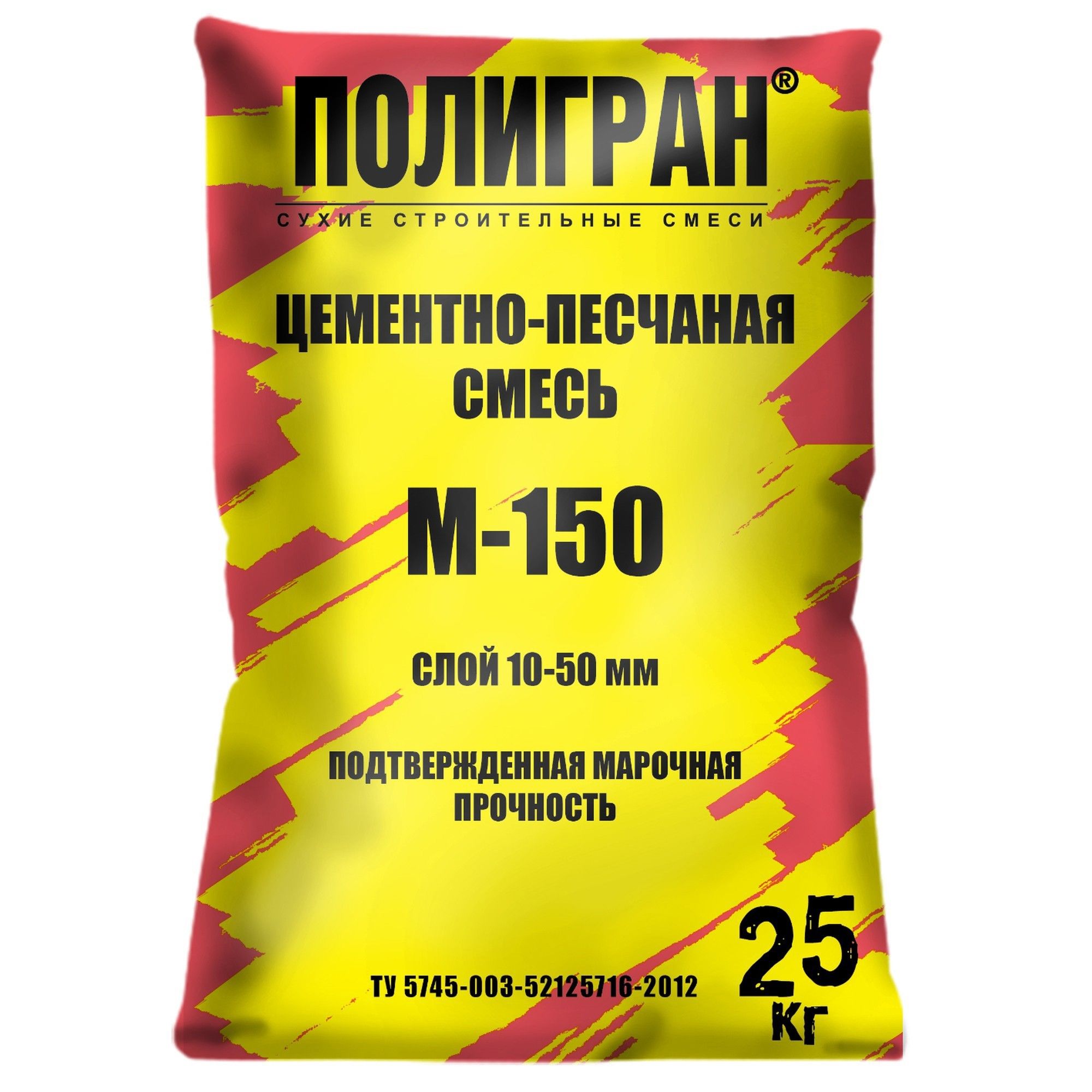 Смесь цементно-песчаная Полигран М150, 25 кг