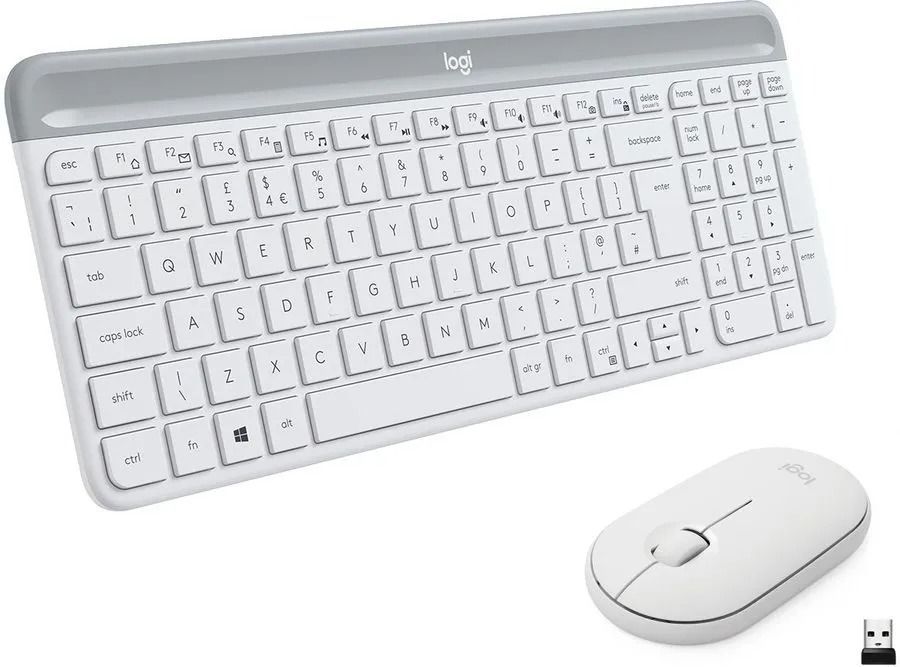 Logitech Комплект мышь + клавиатура беспроводная MK470, Русская раскладка, белый