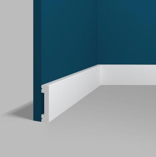 Плинтус белый P33 15х65 мм напольный дюрополимер ударопрочный под покраску