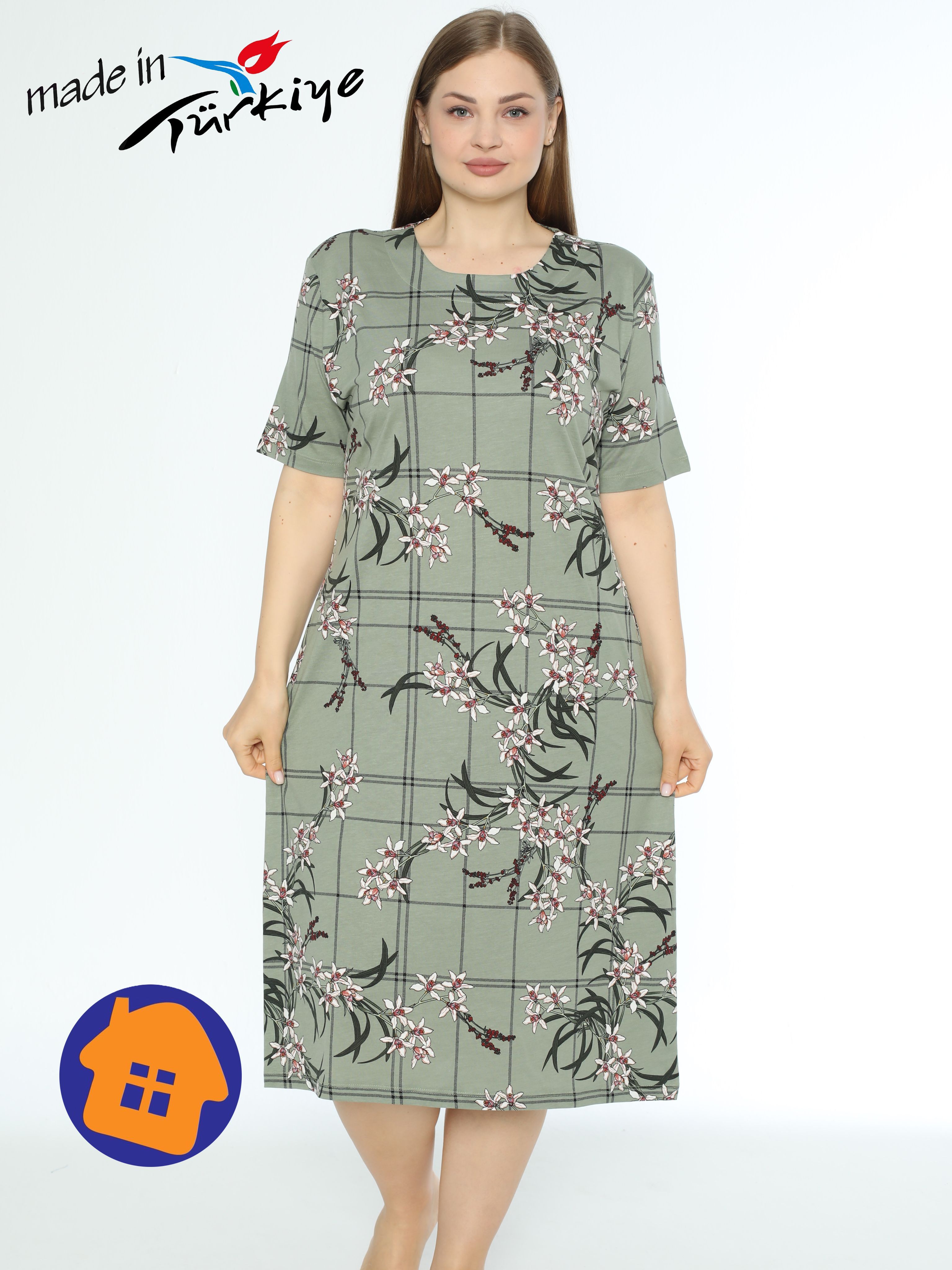 Платье для дома, дачи и отдыха, Женский, размер 56 (3XL), рукав Короткий,  материал Модал, Хлопок — купить в интернет-магазине OZON (1078221473)