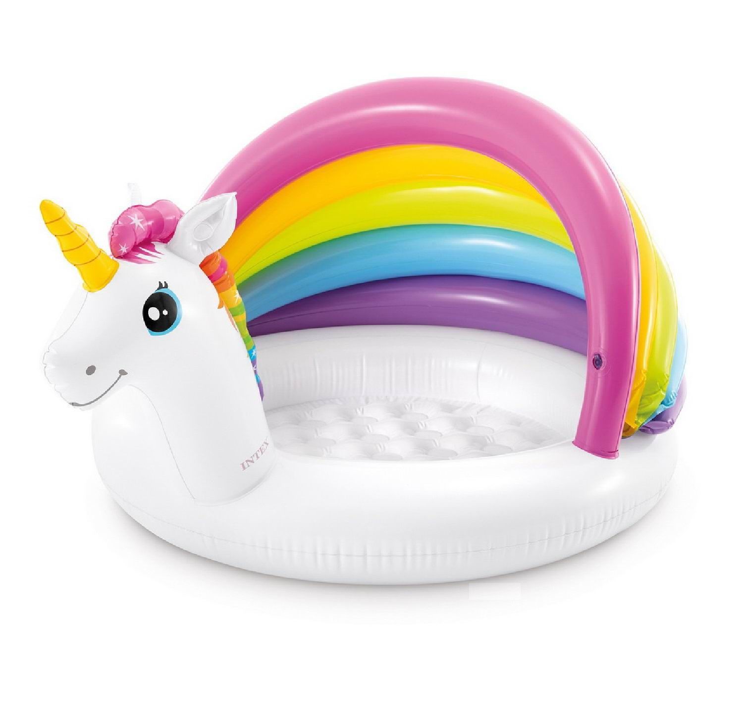 Бассейн INTEX надувной детский с навесом Unicorn Baby Pool (Единорог), 1-3 года, 127смx102смx69см