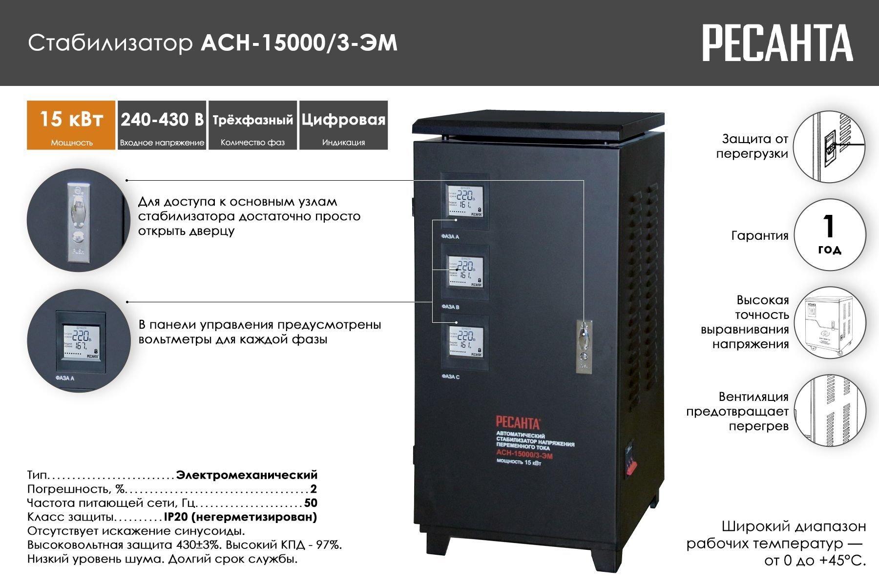 Ресанта асн 15000 3 ц. Ресанта Ach-15000/3-эм. Ресанта Ach 15000. Стабилизатор трехфазный АСН- 15 000/3 Ресанта. Стабилизатор напряжения Ресанта АСН-15000/3-Ц.