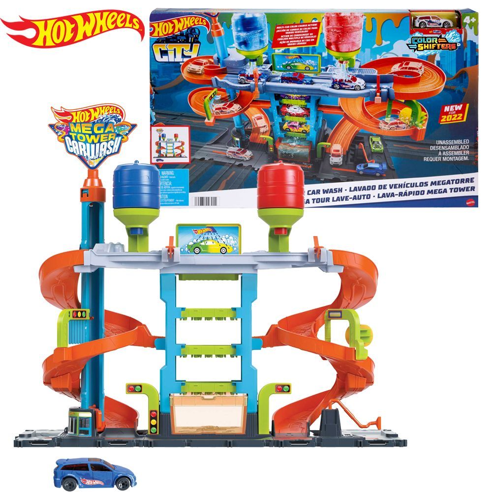 Автомойка Hot Wheels City Mega Tower HDP05 - купить с доставкой по выгодным  ценам в интернет-магазине OZON (798749021)