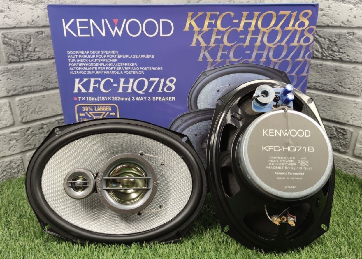 Колонки автомобильные Kenwood KFC-HQ718 320Вт 93дБ 4Ом 18x25см 7x10дюйм  ком.2кол. коаксиальные трехп - купить по выгодной цене в интернет-магазине  OZON (1156670668)