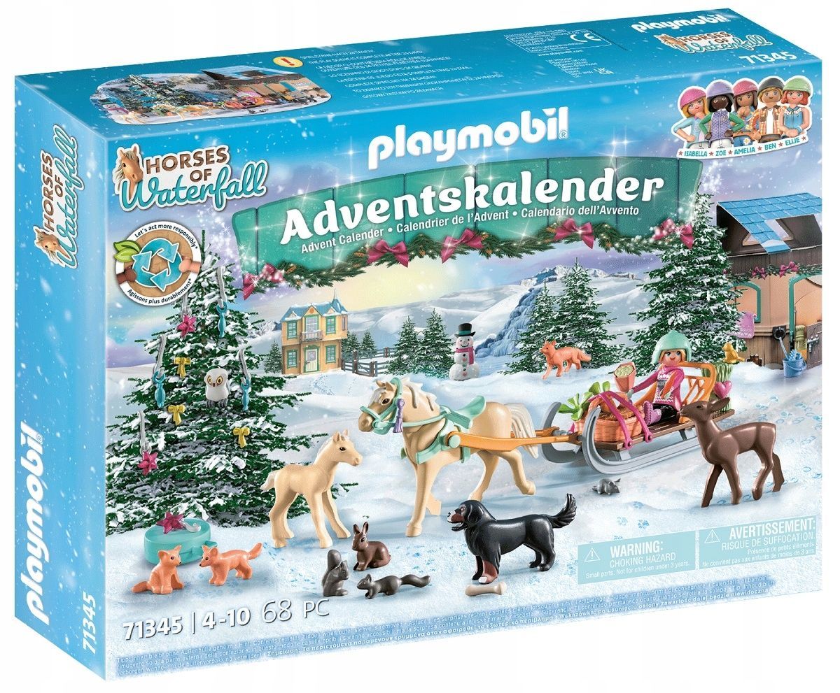 КонструкторPlaymobilWORLDOFHORSES-Адвент-календарьПлеймобиль-МирлошадейРождественскиесани71345