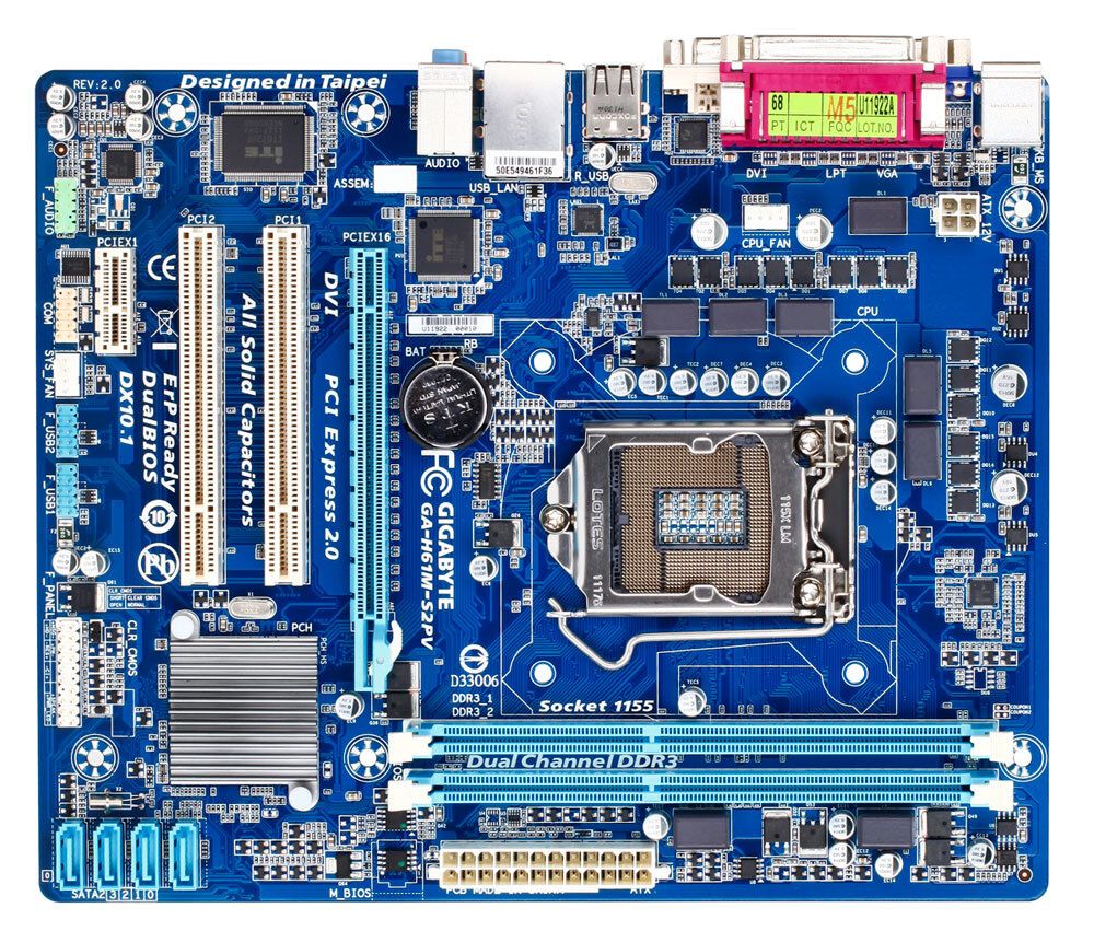 Материнская плата Socket 1155 Gigabyte GA-H61M-S2PV rev 2.x