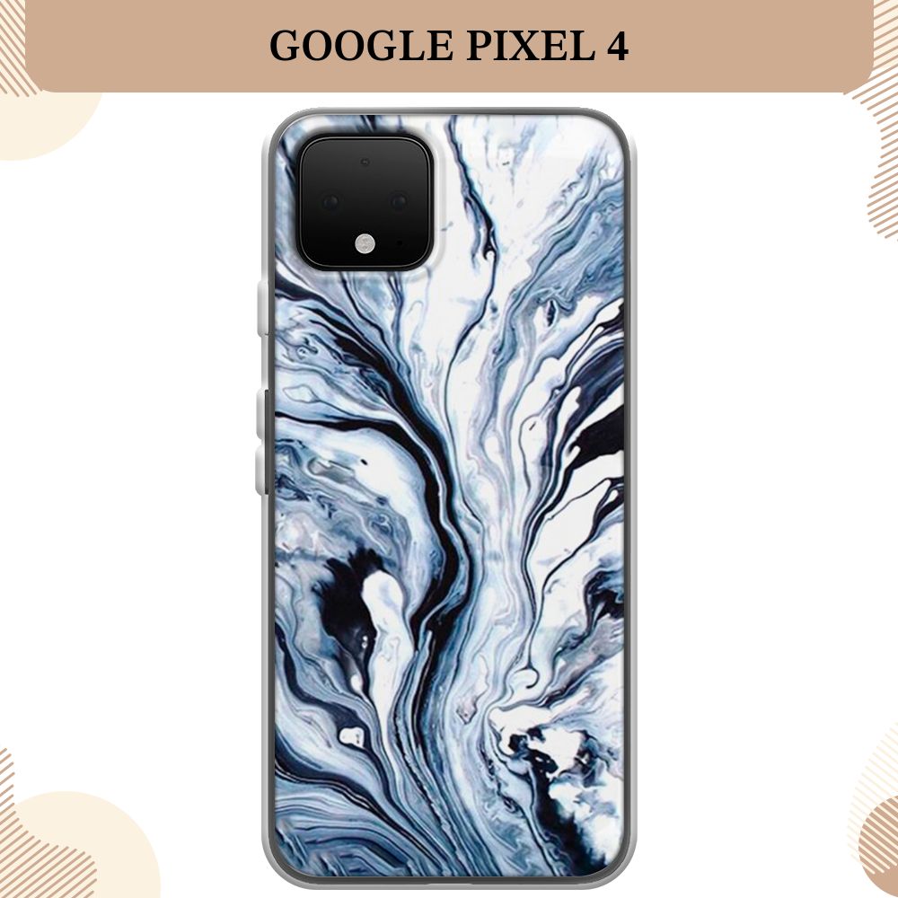 Силиконовый чехол на Google Pixel 4 / Гугл Пиксель 4 Голубой минерал мрамор  - купить с доставкой по выгодным ценам в интернет-магазине OZON (231611391)