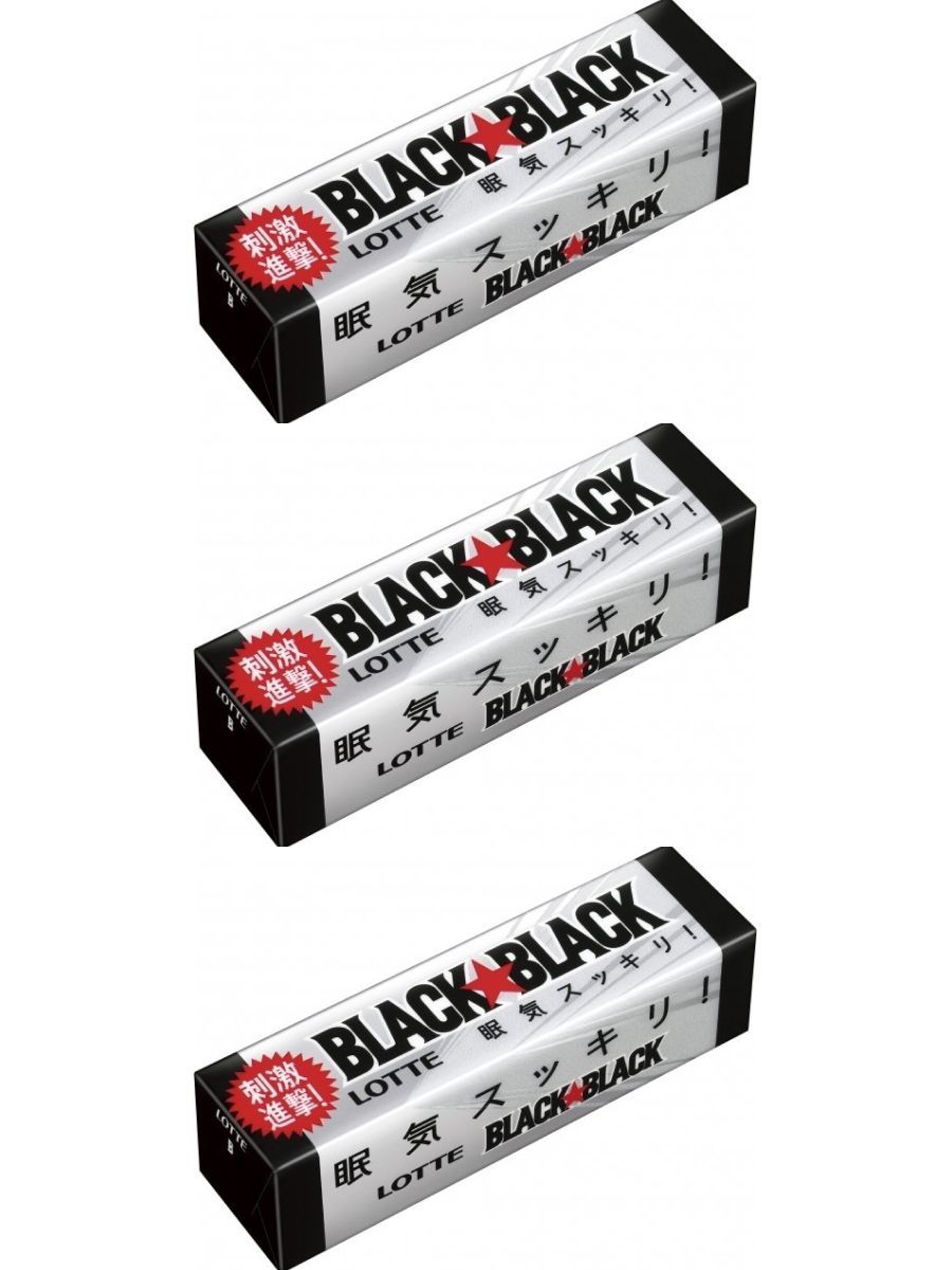 Lotte Black Black Жевательная резинка 3 уп