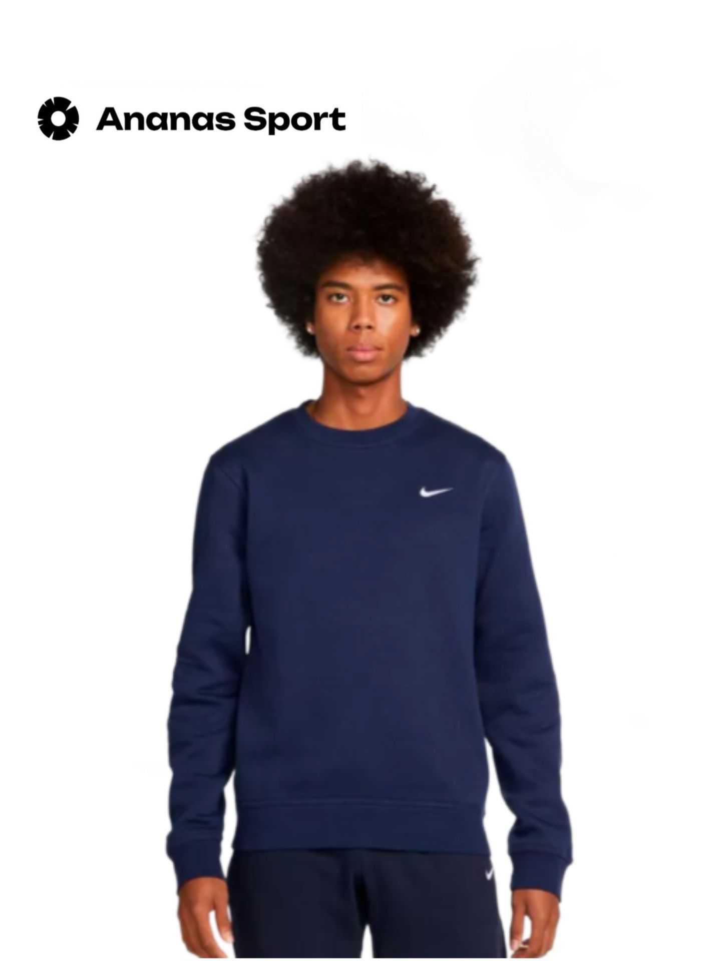 Nike club swoosh crew sweatshirt in black sale