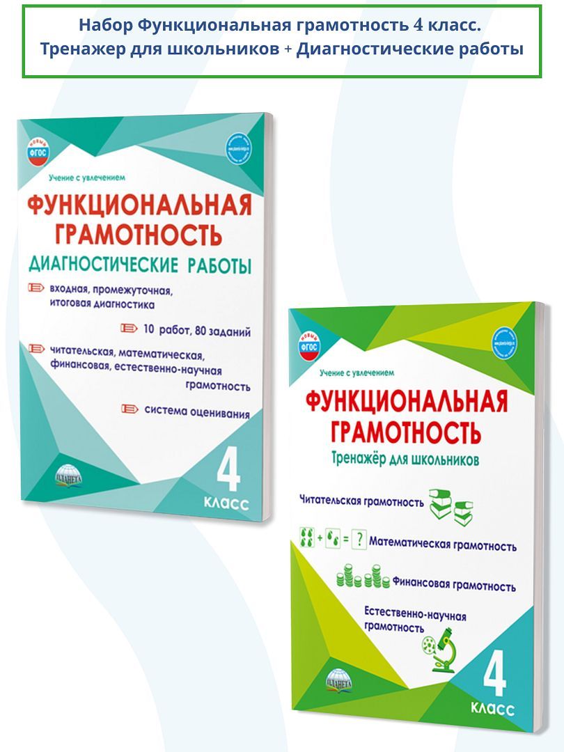 Набор Функциональная грамотность 4 класс. Тренажер + Диагностические  работы. ФГОС | Буряк Мария Викторовна, Мишина Алевтина Петровна