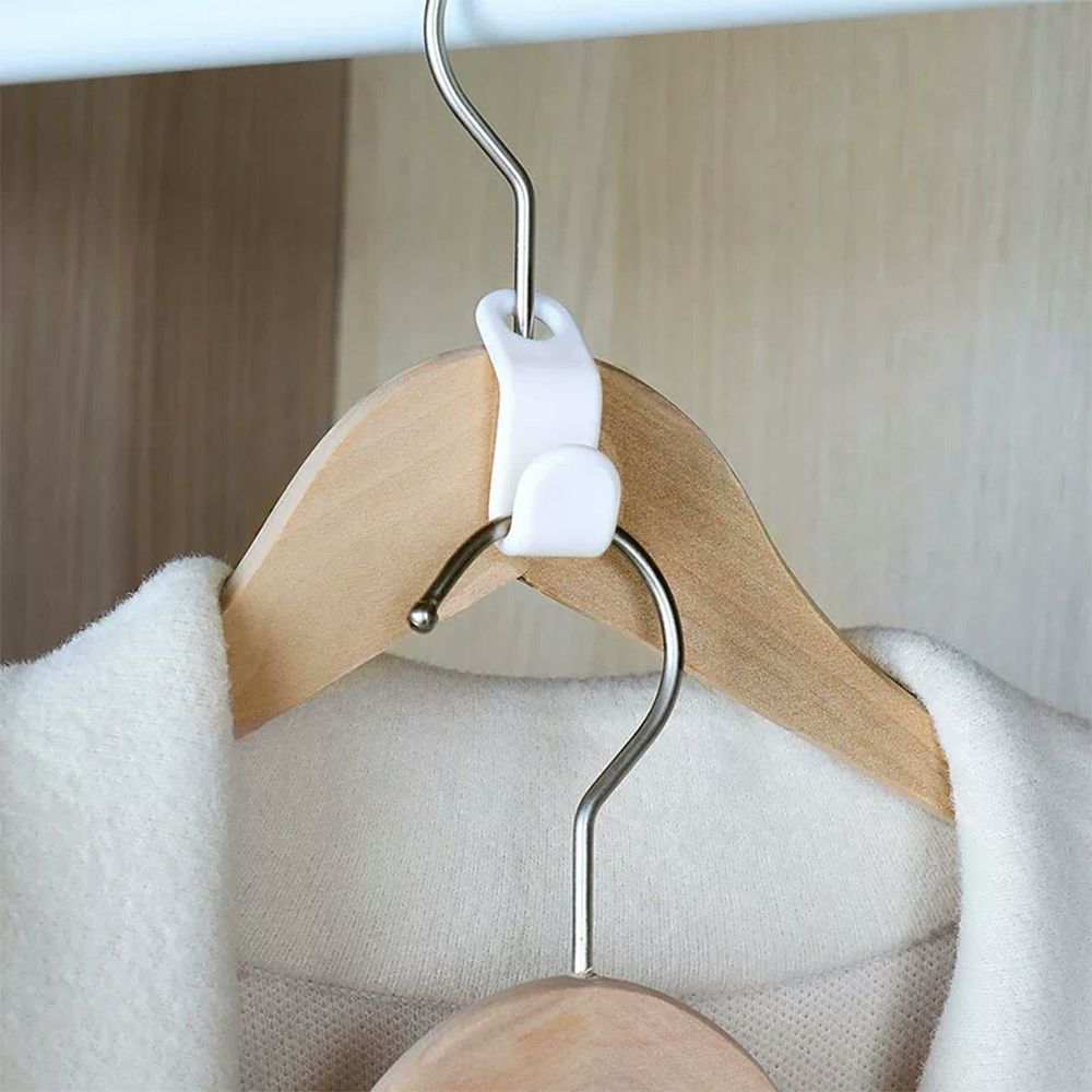 50pcs Ultralight Mini clothes Hanger Connector Cascading Hooks White Closet Hooks hat Bag Hanger Wardrobe Closet Organizer