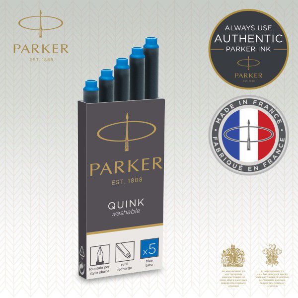 Картридж Parker Quink Z11 (CW1950383) синие чернила, смывающиеся, для ручек перьевых (5шт)