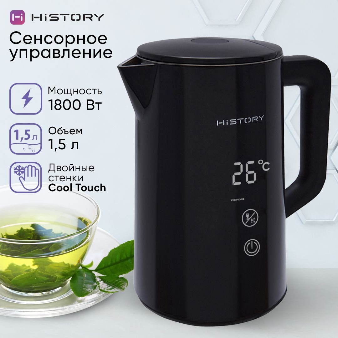 ЧайникэлектрическийHiSTORYIK-XD120,чайниксрегулируемойтемпературой,черный