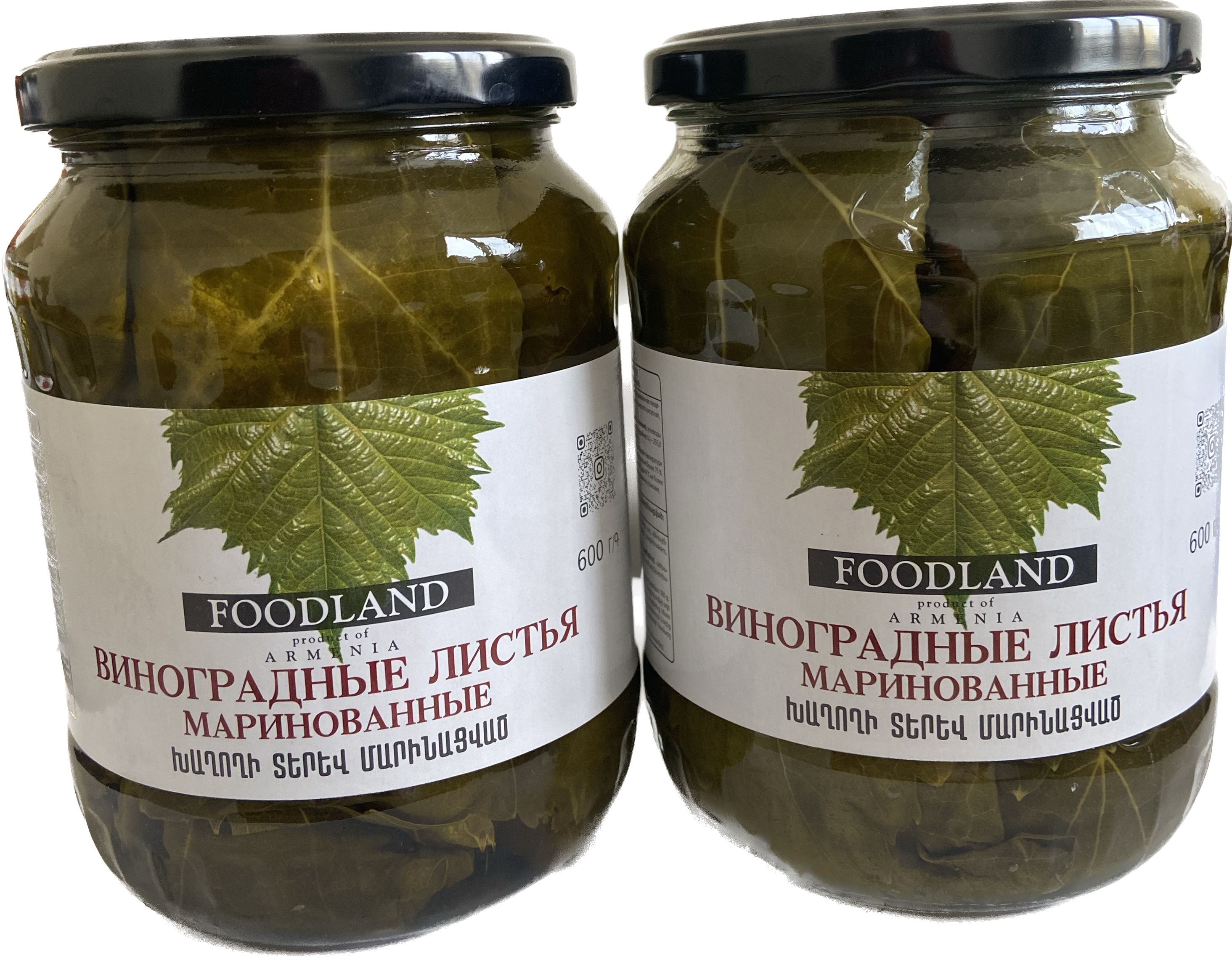 Виноградные листья FOODLAND 600гр 2 банки