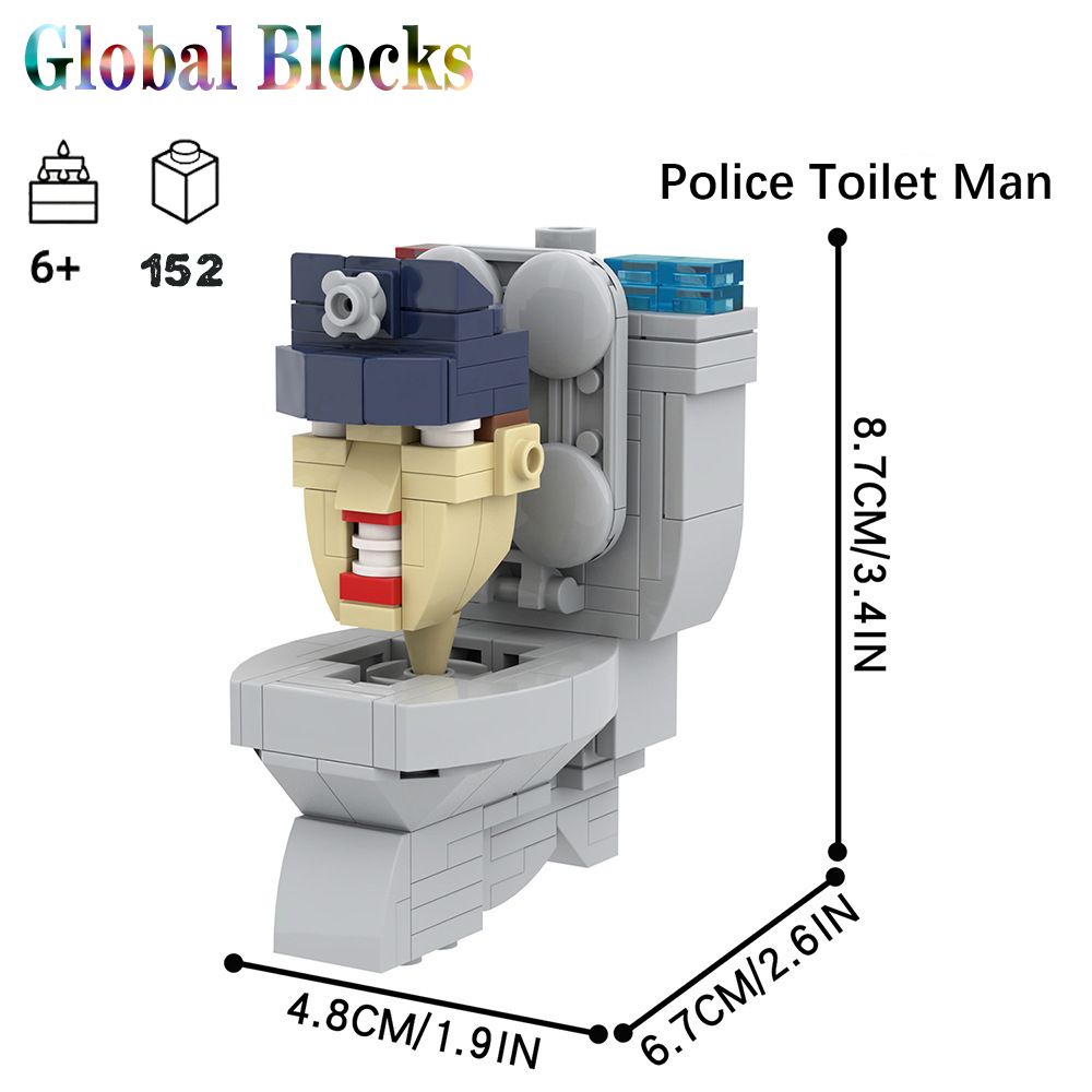 Аниме фигурок игрушки Скибиди туалет/ Skibidi Toilet(Police man) ,152  деталей-пакет,совместим с лего - купить с доставкой по выгодным ценам в  интернет-магазине OZON (1308102192)