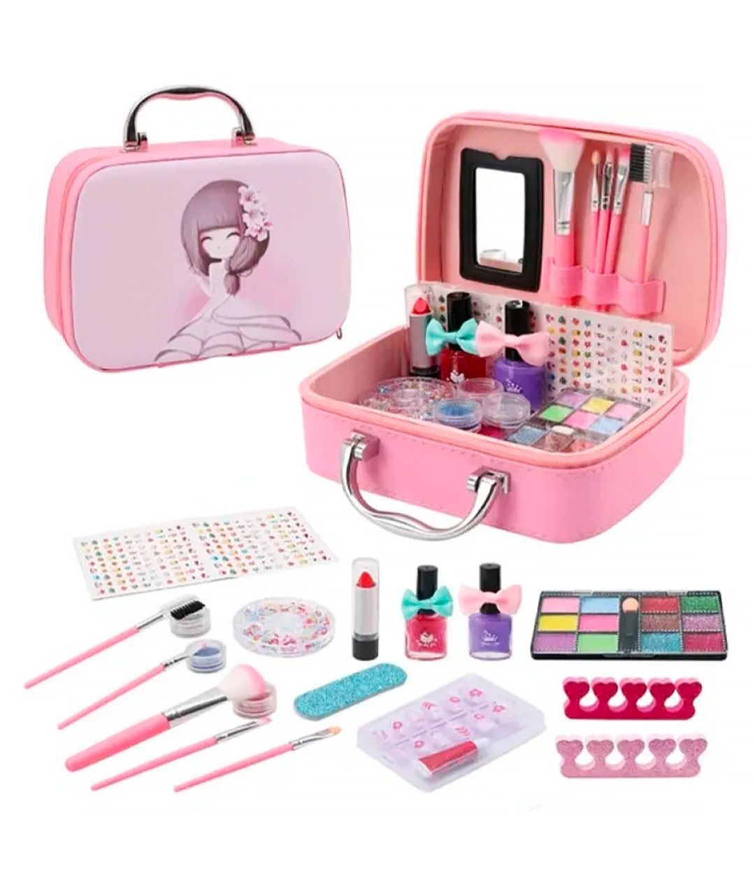 Подарочный набор beauty set. Набор для девочек Makeup Sweet косметики 20 предметов. Чемоданчик с косметикой для девочек.