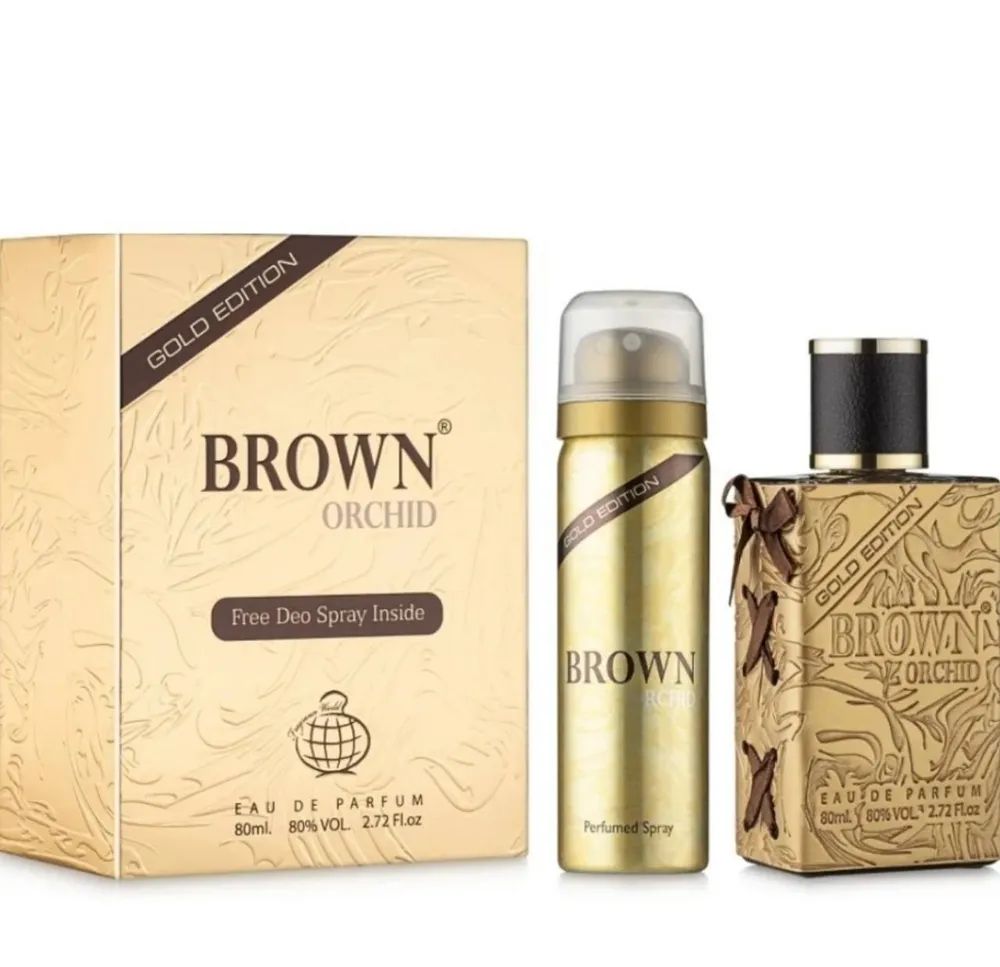 Fragrance world парфюмерия. Brown Orchid Parfum арабские. Fragrance World - Brown Orchid Gold Edition. Туалетная вода Браун орхид. Духи Brown Orchid Gold Edition.