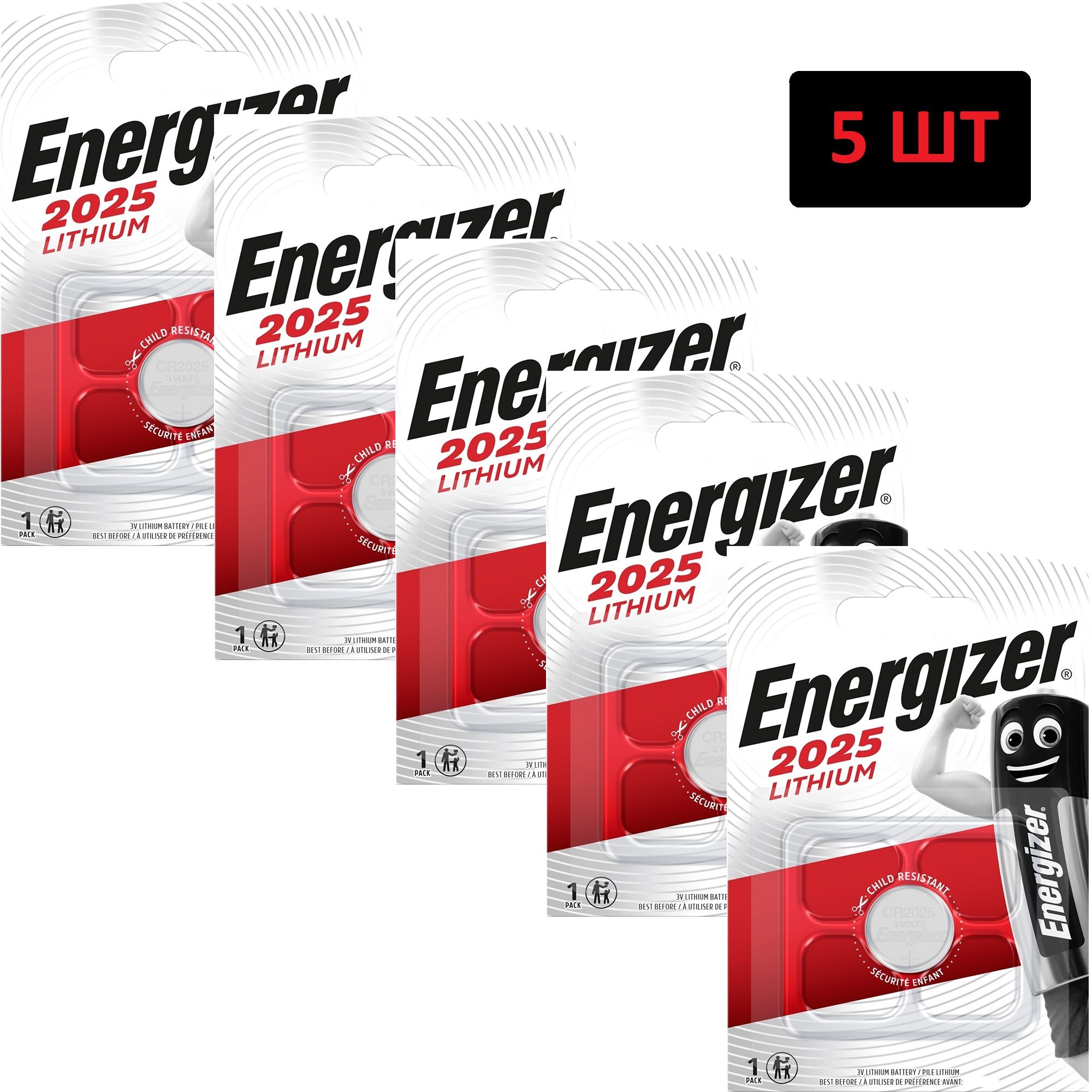 Батарейка CR2025 3V Energizer LITHIUM 5шт.