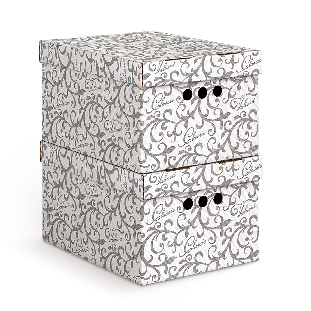Короб картонный, складной, 25*33*18.5 см, набор 2 шт., CLASSIC GREY #1