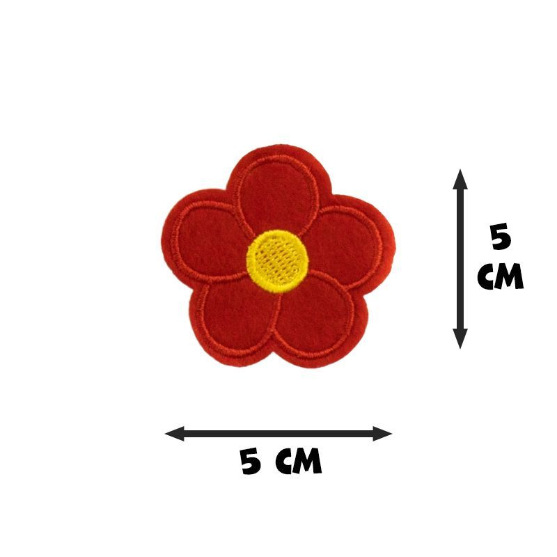 ТЕРМОАППЛИКАЦИЯ НА ОДЕЖДУ "ЦВЕТОК", 5х5 см, красный #1