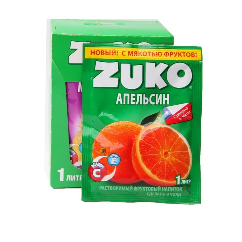 Растворимый напиток Зуко ZUKO Апельсин 12 шт по 25 гр — купить в ...