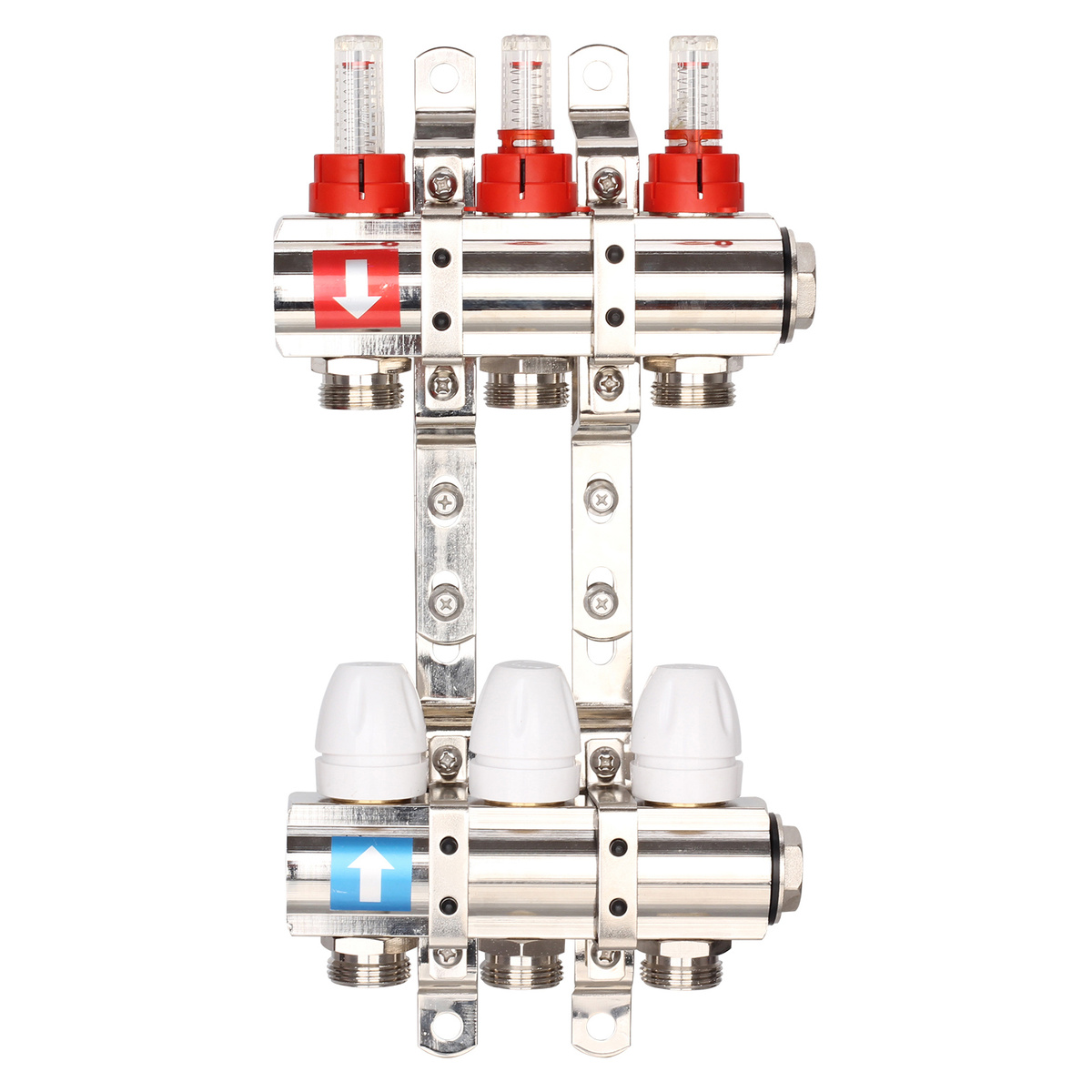 Коллектор регулируемый с расходомерами Gappo G423.3 3-вых. x1\"x3/4 ...