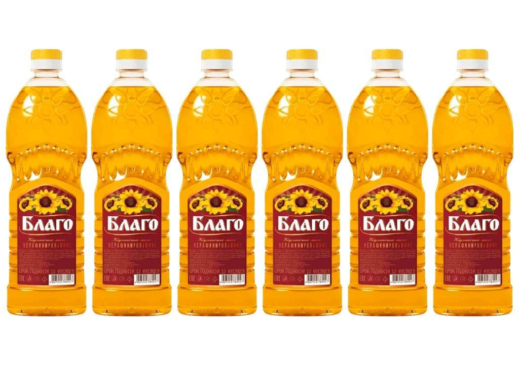 Масло "БЛАГО" подсолнечное нерафинированное 0,65 6шт — купить в ...