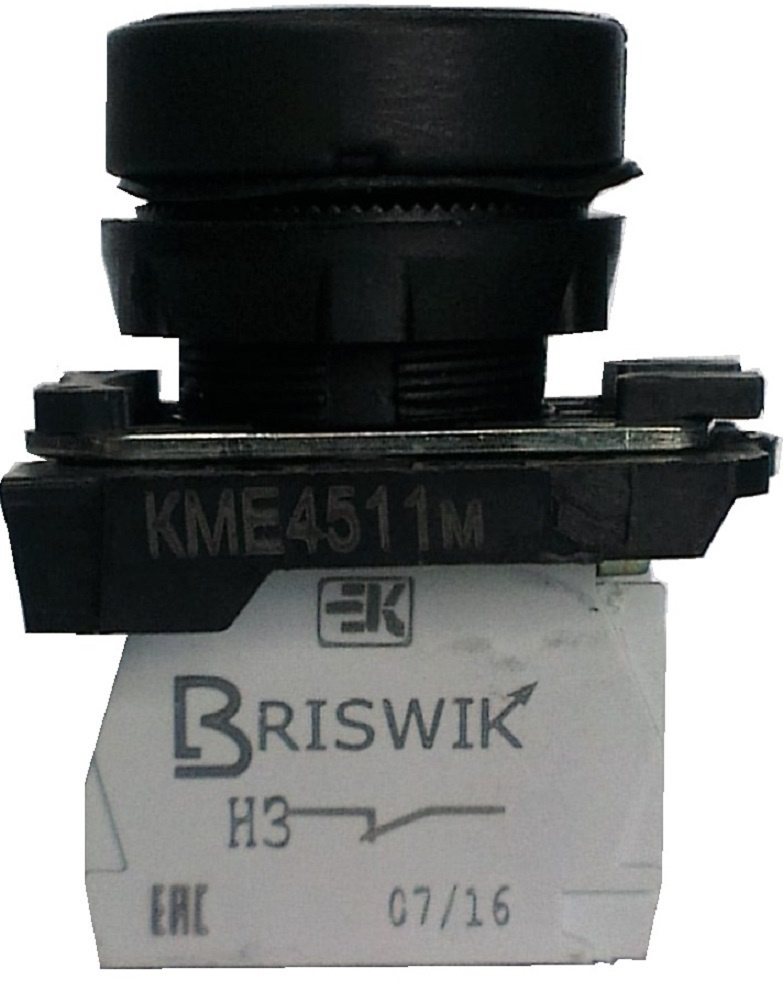 Кнопочный выключатель КМЕ 4601м чёрный 0но+1нз Цилиндр IP65 ...