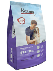 Корм сухой KARMY Starter Индейка для щенков всех пород до 4-х месяцев, беременных и кормящих сук 2кг.. Karmy Mini для 🐶 до 10кг