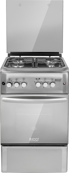 Газовая 4х конфорочная плита RICCI RGC5009IX, нержавеющая сталь ...