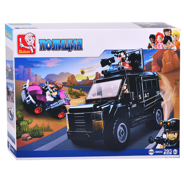 Конструктор Sluban серия "Полиция" / Фургон / Мотоцикл M38-B0653 ...