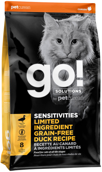 Сухой корм GO! SOLUTIONS SENSITIVITIES беззерновой для кошек и котят c ...