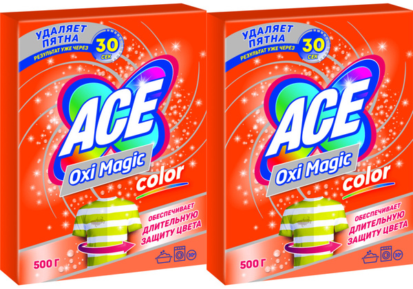 Пятновыводитель Ace Oxi Magic Color, комплект: 2 упаковки - купить с ...