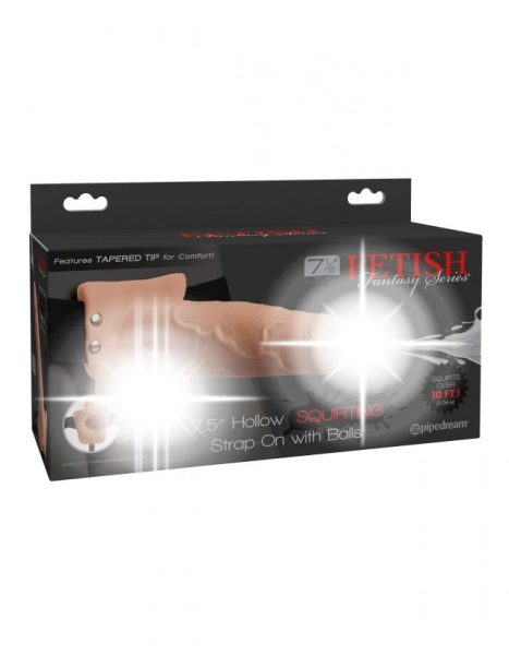 Fetish Fantasy Series 7.5 Inch Hollow Squirting Strap-on With Balls - Flesh main image 0