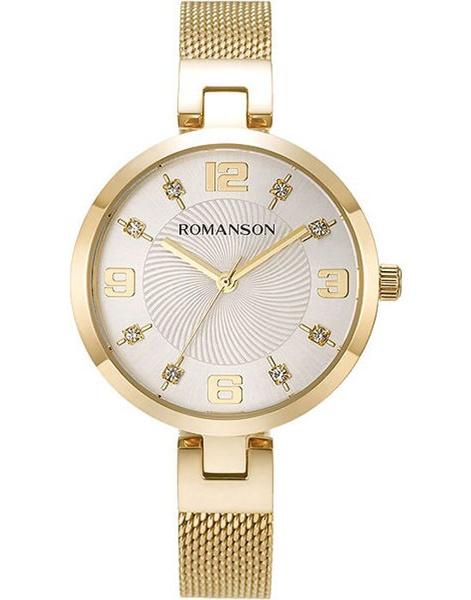 Кварцевые женские часы Romanson RM8A18LLG(WH) с минеральным стеклом ...
