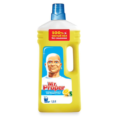 Средство для мытья пола и стен 1,5 л, MR.PROPER (Мистер Пропер) "Лимон ...