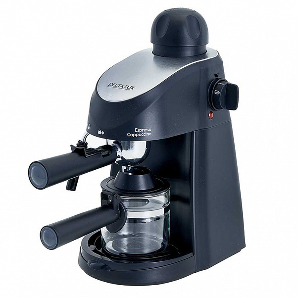 Кофеварка рожковая Delta Lux LUX DL-8150К рожковая черная, черный ...