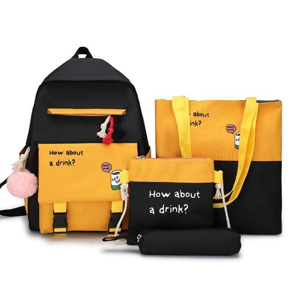 Jing Pin Рюкзак школьный "Комплект" 4 в 1, для девочек/мальчиков ...