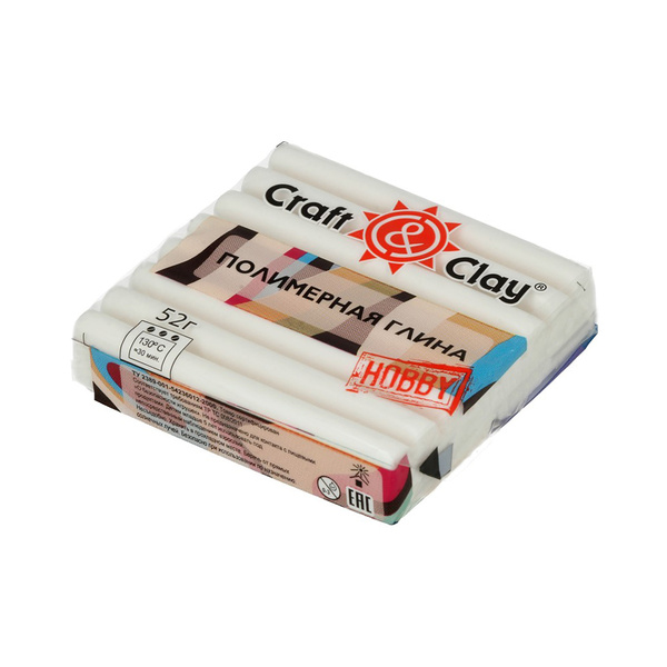 Craft&Clay полимерная глина CCH 52 г 1001 белый - купить с доставкой по ...